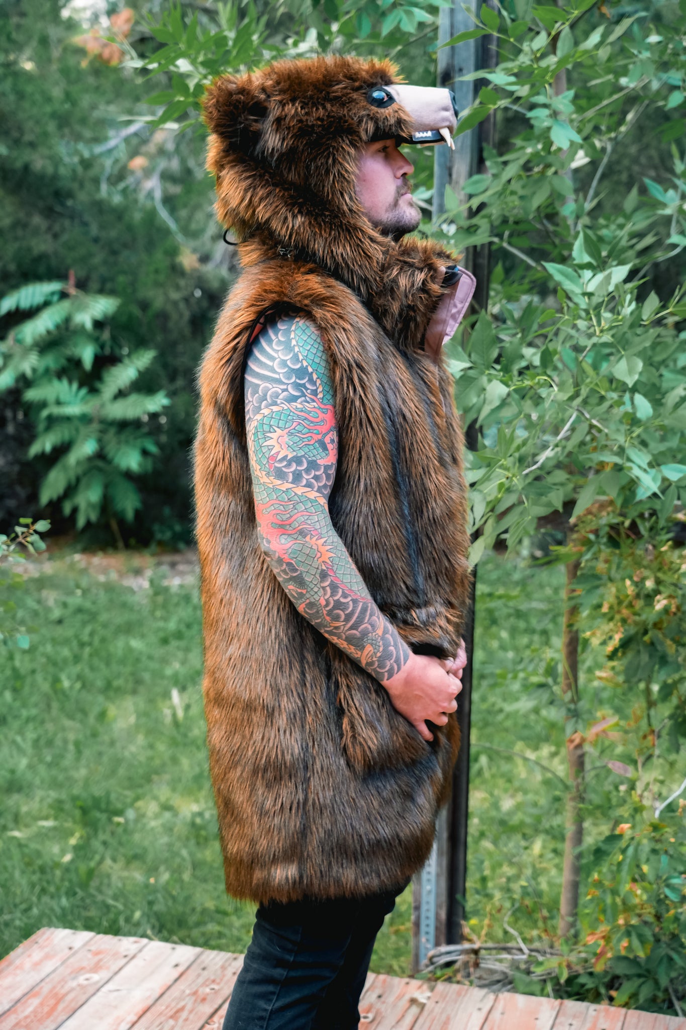 Arctic Wolf Classic Faux Fur Robe | Men's