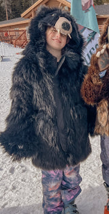 KIDS' BLACK BEAR COAT